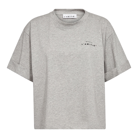 Haute L'Amitié HL Crew Neck Crop Tee Grey Melange